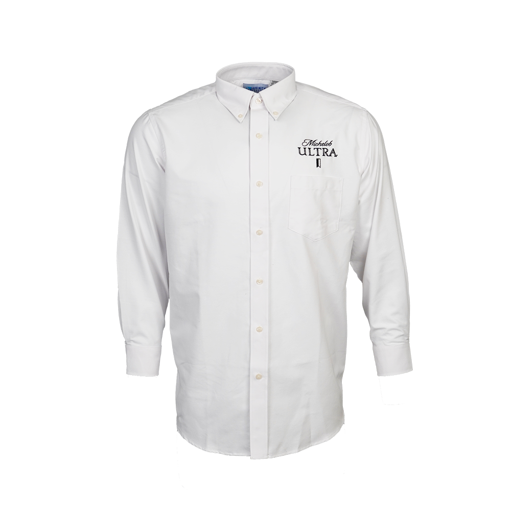 Bud Light Men's Long Sleeve Oxford Dress Shirt