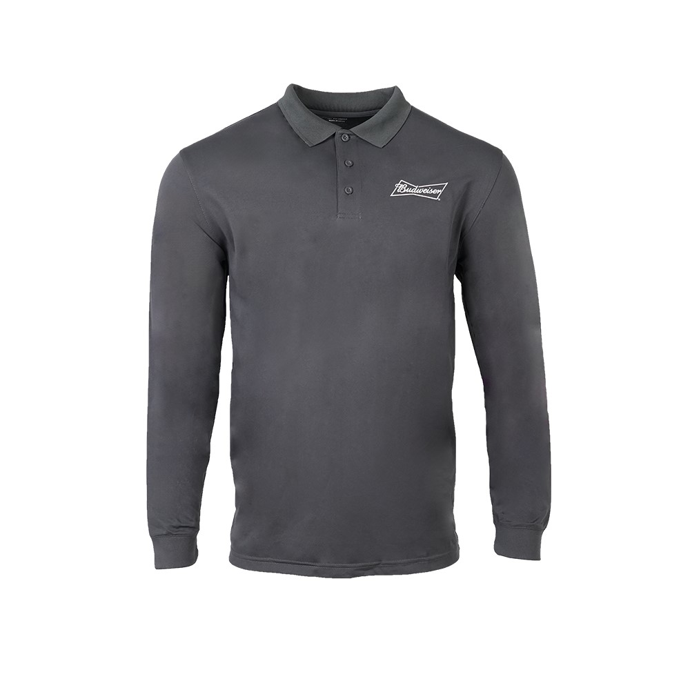 Budweiser Unisex Solid L/S Snag Resist Performance Polo No Pk